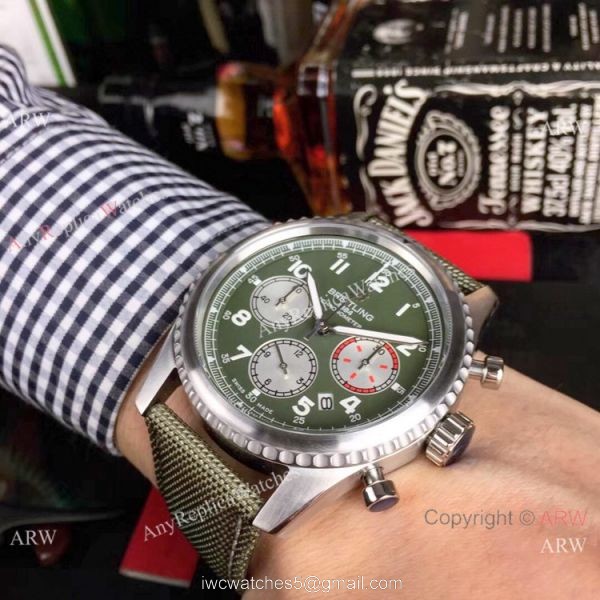 New Copy Breitling Navitimer Chronograph Watches SS Brown Military Strap New Copy Breitling Navitimer Chronograph Watches SS Brown Military Strap