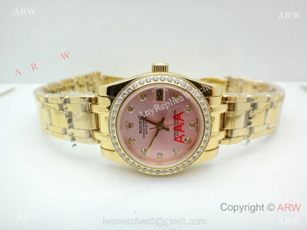 High Quality Rolex Masterpiece All Gold Pink Dial Watch 34mm High Quality Rolex Masterpiece All Gold Pink Dial Watch 34mm