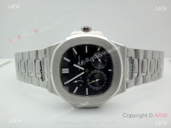Copy Patek Philippe Nautilus Power Reserve Watch Stainless Steel Black 40mm Copy Patek Philippe Nautilus Power Reserve Watch Stainless Steel Black 40mm