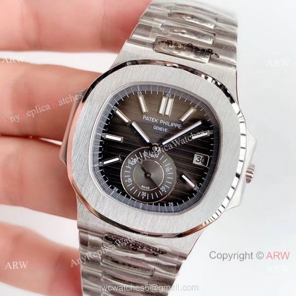Swiss Grade 1 Copy Patek Philippe Nautilus Stainless steel Grey Face watch 40.5mm Swiss Grade 1 Copy Patek Philippe Nautilus Stainless steel Grey Face watch 40.5mm