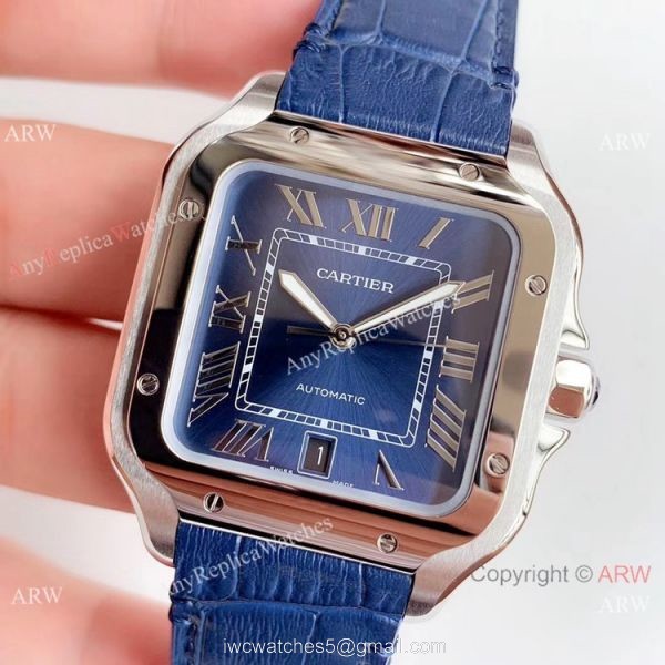 Hbbv6 Replica Cartier Santos Swiss 9015 Gradient Blue Dial Watch Hbbv6 Replica Cartier Santos Swiss 9015 Gradient Blue Dial Watch