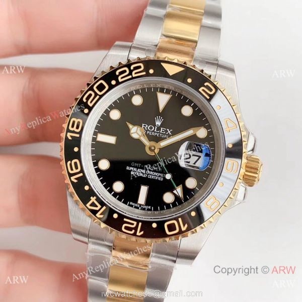 (EW) Swiss Grade 1 Rolex GMT-Master II Two Tone Black Face Watch (EW) Swiss Grade 1 Rolex GMT-Master II Two Tone Black Face Watch