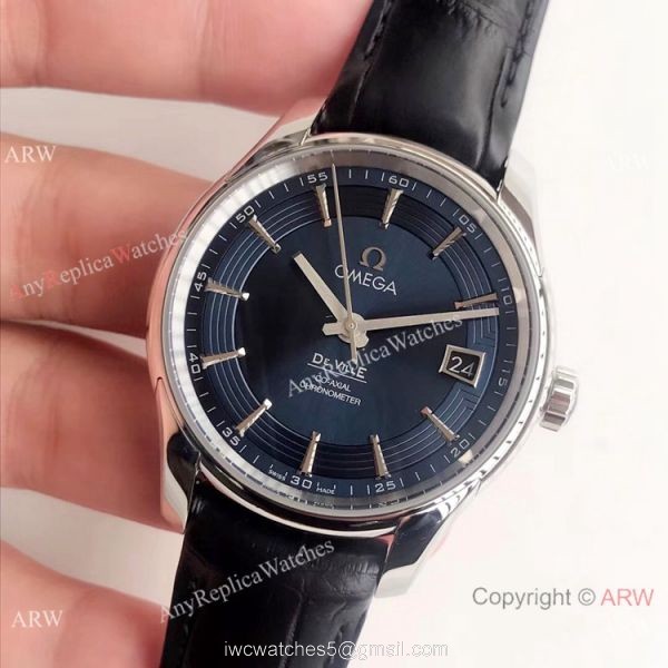 Copy Omega De Ville Hour Vision VSF 1:1 8500 Watch Dark Blue Leather Strap Copy Omega De Ville Hour Vision VSF 1:1 8500 Watch Dark Blue Leather Strap