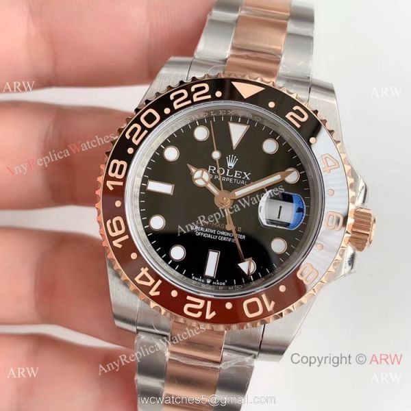 (EW) Swiss Copy Rolex GMT-Master II Root-beer 2 Tone Rose Gold Watch 40mm (EW) Swiss Copy Rolex GMT-Master II Root-beer 2 Tone Rose Gold Watch 40mm