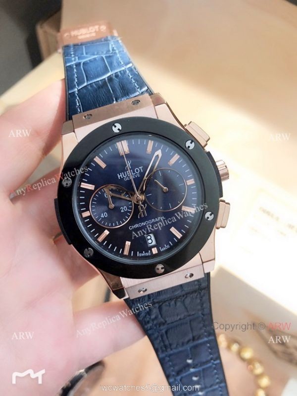 Replica Hublot Classic Fusion Chrono Watches Gray Dial Rose Gold Replica Hublot Classic Fusion Chrono Watches Gray Dial Rose Gold