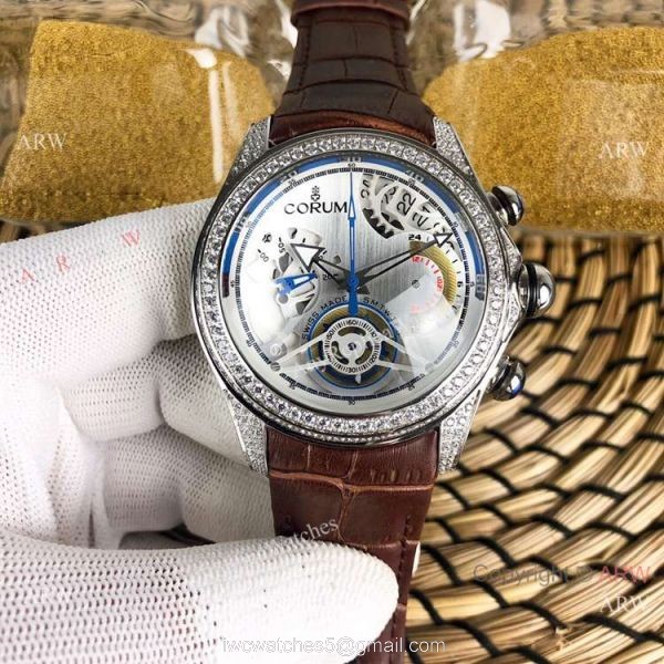 Bubble Chronograph Corum Watch Diamond Case Black Dial Bubble Chronograph Corum Watch Diamond Case Black Dial