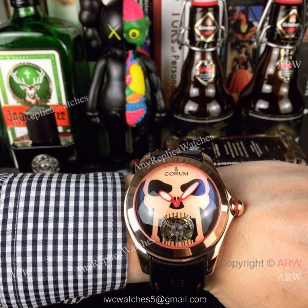 Corum Bubble Skull Tourbillon SS Blue Dial Watch Best Replica Corum Bubble Skull Tourbillon SS Blue Dial Watch Best Replica