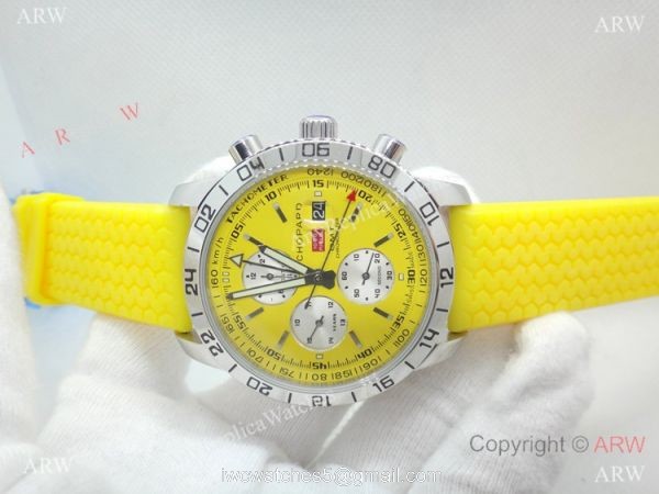 Chopard Mille Miglia GMT Automatic Watch SS Yellow Rubber Strap Chopard Mille Miglia GMT Automatic Watch SS Yellow Rubber Strap