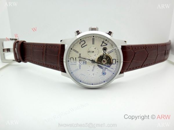 Mont Blanc Clone Time Walker Tourbillon SS White Dial Watch Automatic Mont Blanc Clone Time Walker Tourbillon SS White Dial Watch Automatic