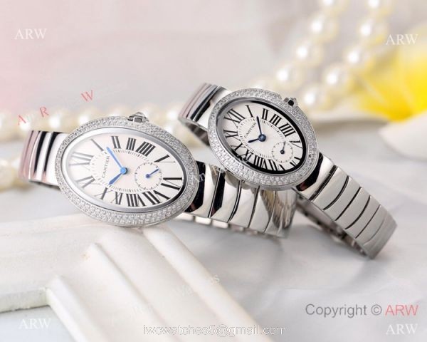 Replica Cartier Baignoire Lovers Watch Stainless steel Black Face Replica Cartier Baignoire Lovers Watch Stainless steel Black Face