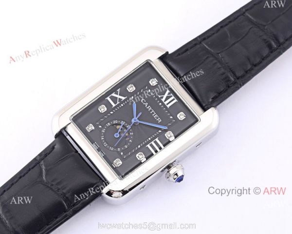 Cartier Tank Solo Moonphase Copy Watch White Dial Black Leather Strap Cartier Tank Solo Moonphase Copy Watch White Dial Black Leather Strap