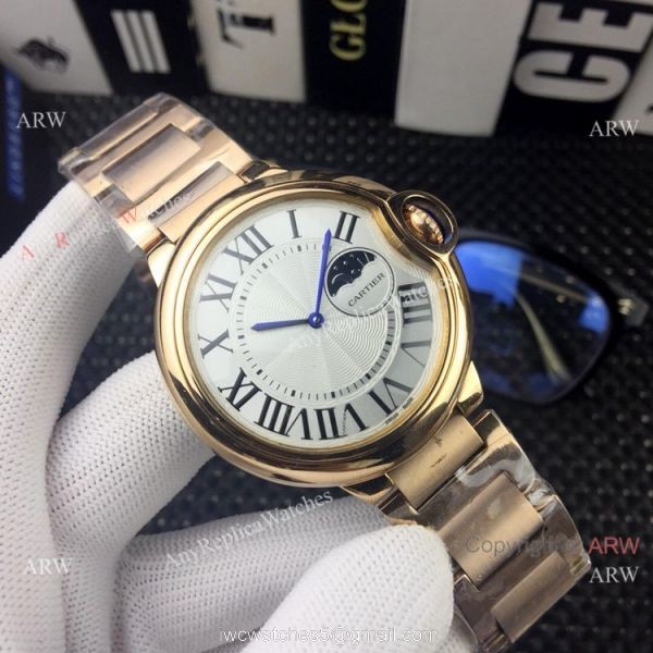 Clone Cartier Ballon Bleu AUTOMATIC Watches Rose Gold Moonphase Face Clone Cartier Ballon Bleu AUTOMATIC Watches Rose Gold Moonphase Face