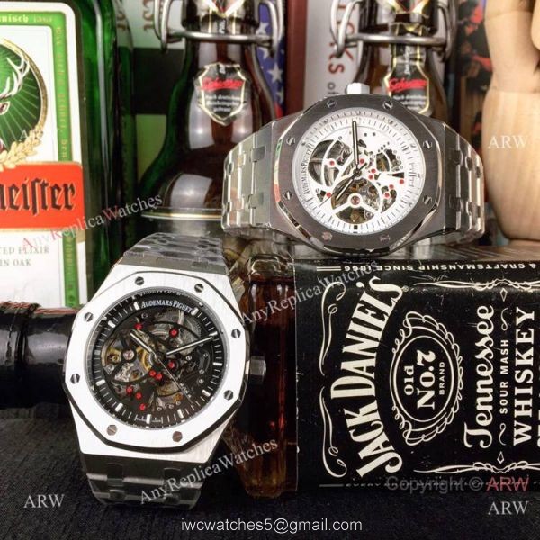 Audemars Piguet Royal Oak Stainless Steel Black Dial Fake AP Skeleton Watch Audemars Piguet Royal Oak Stainless Steel Black Dial Fake AP Skeleton Watch