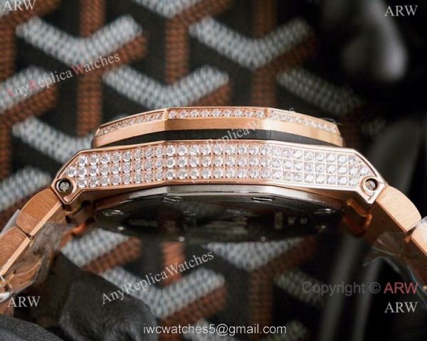 Rose Gold Royal Oak Offshore AP Iced Out Replica Watch for Sale Rose Gold Royal Oak Offshore AP Iced Out Replica Watch for Sale