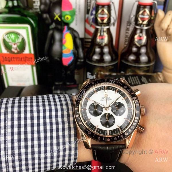 High Quality Omega Clone Watch Omega Speedmaster Chrono Rose Gold Brown Watch High Quality Omega Clone Watch Omega Speedmaster Chrono Rose Gold Brown Watch