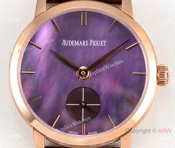 Super Clone Audemars Piguet Jules Audemars Swiss 3090 Watch Rose Gold Purple Dial Super Clone Audemars Piguet Jules Audemars Swiss 3090 Watch Rose Gold Purple Dial