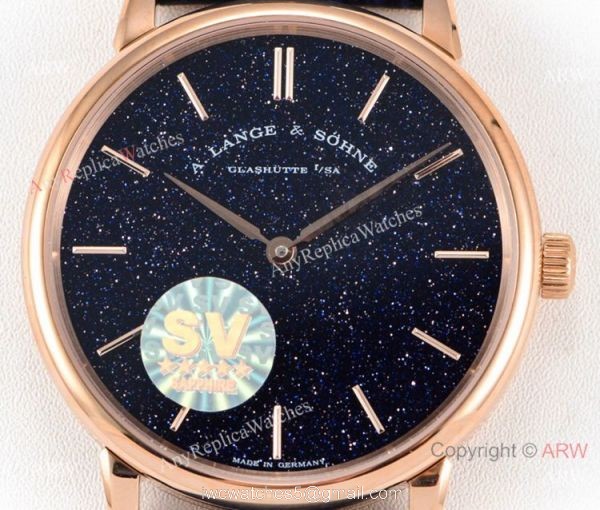 Swiss Grade Copy A.Lange Sohne Saxonia Thin 2892 Watch Rose Gold New Blue Dial Swiss Grade Copy A.Lange Sohne Saxonia Thin 2892 Watch Rose Gold New Blue Dial