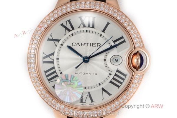 (CR) Swiss Grade 1 Ballon Bleu De Cartier Copy Watch Brown Leather Strap (CR) Swiss Grade 1 Ballon Bleu De Cartier Copy Watch Brown Leather Strap