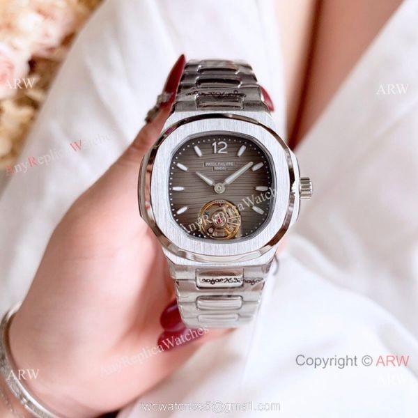 New Copy Patek Philippe Nautilus Womens 34mm Watch with Blue Tourbillon Dial New Copy Patek Philippe Nautilus Womens 34mm Watch with Blue Tourbillon Dial
