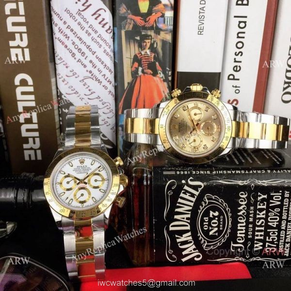 Copy Rolex Two Tone Daytona 40mm Watch Gold Dial with Diamond Gold Rolex Daytona Replica Copy Rolex Two Tone Daytona 40mm Watch Gold Dial with Diamond Gold Rolex Daytona Replica