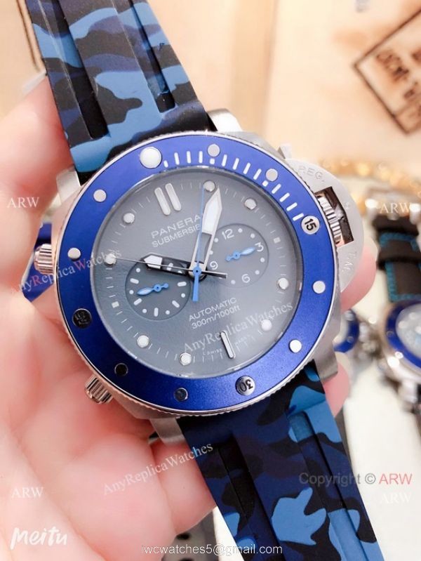 2019 New Panerai Submersible Chrono Guillaume Nery Edition Watch SS Blue Bezel 2019 New Panerai Submersible Chrono Guillaume Nery Edition Watch SS Blue Bezel