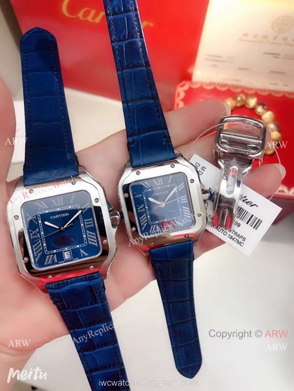 Japan Grade New Cartier Watches Santos De Blue Dial 39mm or 35mm Japan Grade New Cartier Watches Santos De Blue Dial 39mm or 35mm