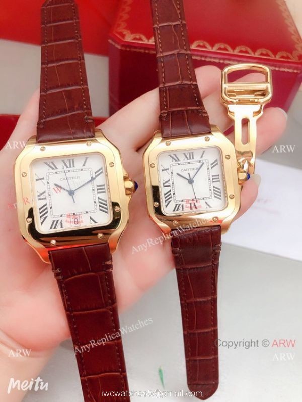2019 Replica Cartier Santos de Lovers Watch Blue Leather Strap 2019 Replica Cartier Santos de Lovers Watch Blue Leather Strap