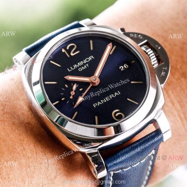 (VS) Copy Panerai Luminor 1950 GMT Blue Dial PAM 688 Watch Swiss Panerai Bracelet (VS) Copy Panerai Luminor 1950 GMT Blue Dial PAM 688 Watch Swiss Panerai Bracelet
