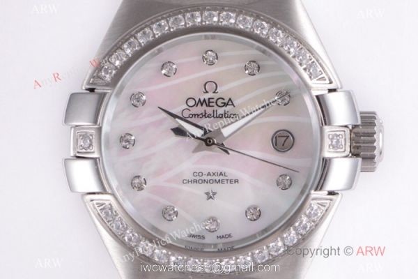 Swiss Copy Omega Constellation SS Mother of Pearl Dial Watch 27mm Ladies Swiss Copy Omega Constellation SS Mother of Pearl Dial Watch 27mm Ladies