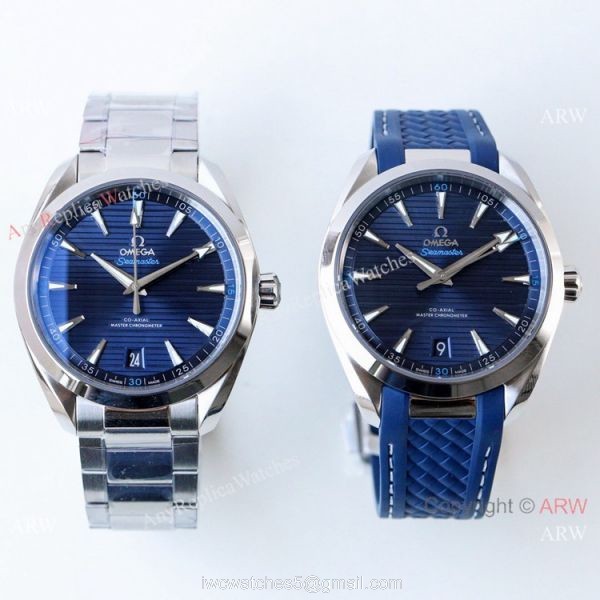 VS Replica Omega Seamaster Aqua Terra 150m MASTER watch Blue Dial Blue Rubber Strap VS Replica Omega Seamaster Aqua Terra 150m MASTER watch Blue Dial Blue Rubber Strap