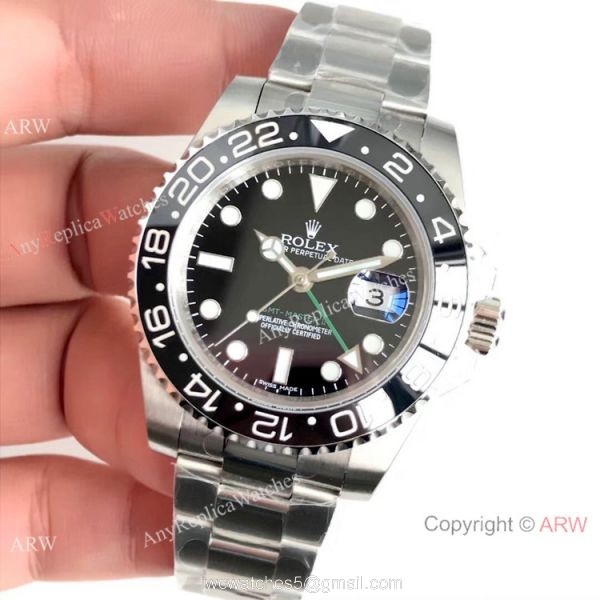(EW) Swiss Copy Rolex GMT Master II 116710LN Watch Stainless Steel Black Ceramic 40mm (EW) Swiss Copy Rolex GMT Master II 116710LN Watch Stainless Steel Black Ceramic 40mm