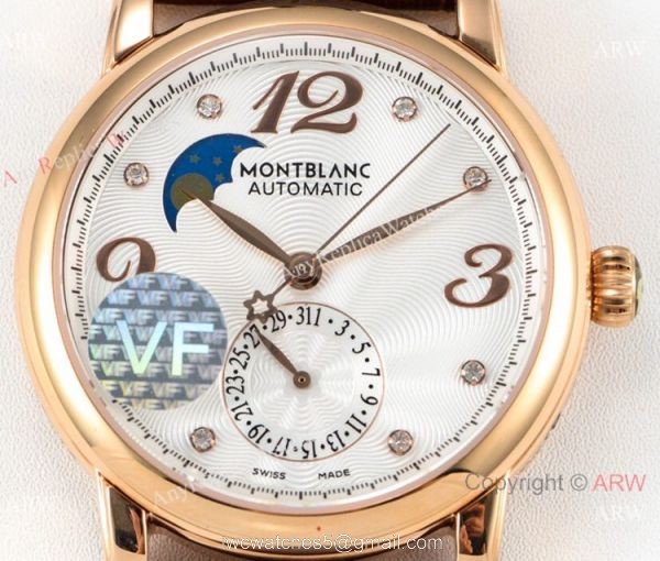 VF Factory Fake Montblanc Star Legacy Moon Rose Gold White Face Watch VF Factory Fake Montblanc Star Legacy Moon Rose Gold White Face Watch