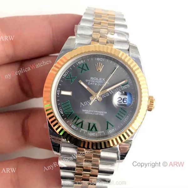 (EW) Best Quality Copy Rolex Datejust II 3235 Watch 2-Tone Jubilee Green Roman (EW) Best Quality Copy Rolex Datejust II 3235 Watch 2-Tone Jubilee Green Roman