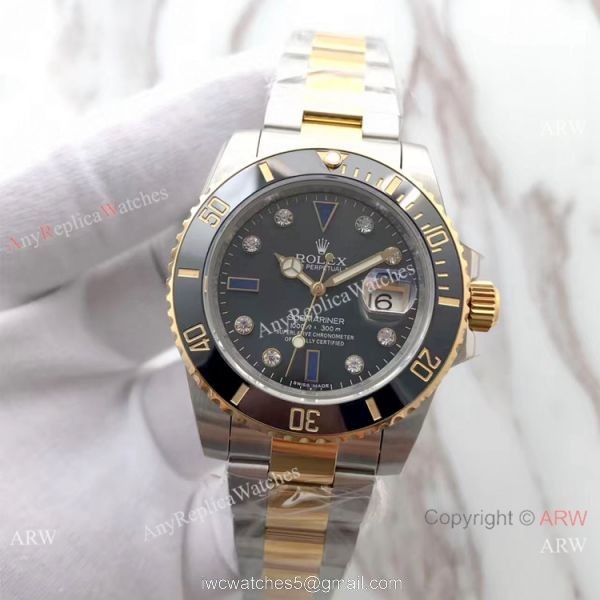 Best Replica Rolex Submariner EW Factory 3135 Two Tone Diamond Watch Best Replica Rolex Submariner EW Factory 3135 Two Tone Diamond Watch