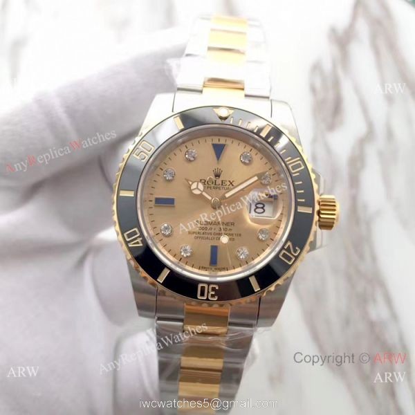 Swiss Copy Rolex Submariner EW Factory Swiss 3135 2-Tone Gold Dial Watch Swiss Copy Rolex Submariner EW Factory Swiss 3135 2-Tone Gold Dial Watch