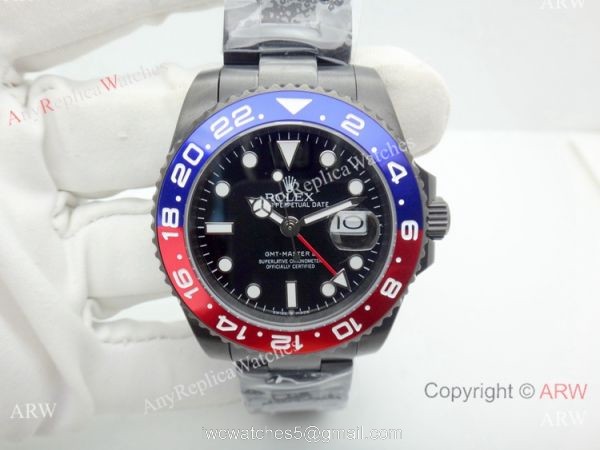 All Black Rolex Replica GMT-MASTER II Watch Pepsi Ceramic Bezel All Black Rolex Replica GMT-MASTER II Watch Pepsi Ceramic Bezel