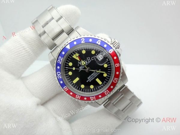 Classic Model Clone Rolex GMT Master II 40mm Watch Blue&038;Black Bezel Brown Hands Classic Model Clone Rolex GMT Master II 40mm Watch Blue&038;Black Bezel Brown Hands