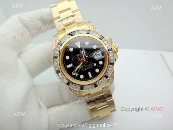Copy Rolex GMT Yellow Gold 40mm Watch Rolex GMT Master 2 Rainbow Bezel Copy Rolex GMT Yellow Gold 40mm Watch Rolex GMT Master 2 Rainbow Bezel