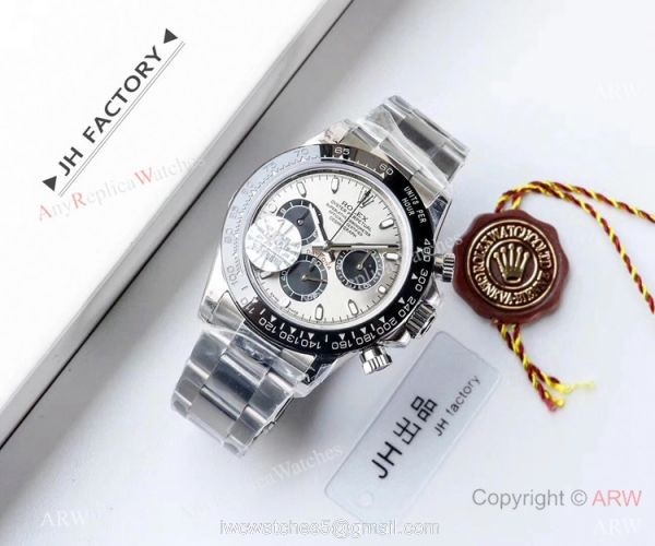 1:1 Swiss Rolex Cosmograph Daytona 4130 JH Factory Watch Silver or Gray Face 1:1 Swiss Rolex Cosmograph Daytona 4130 JH Factory Watch Silver or Gray Face