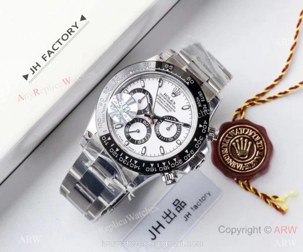 1:1 Swiss Replica Rolex Daytona 4130 JH Stainless Steel White Dial Watch 40MM 1:1 Swiss Replica Rolex Daytona 4130 JH Stainless Steel White Dial Watch 40MM