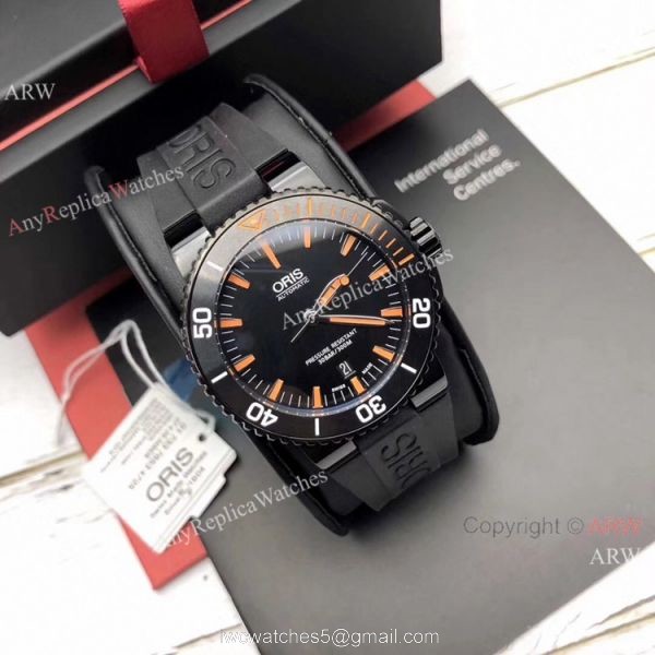 Swiss Fake Oris Aquis Automatic Watch Black Case Sapphire glass Swiss Fake Oris Aquis Automatic Watch Black Case Sapphire glass
