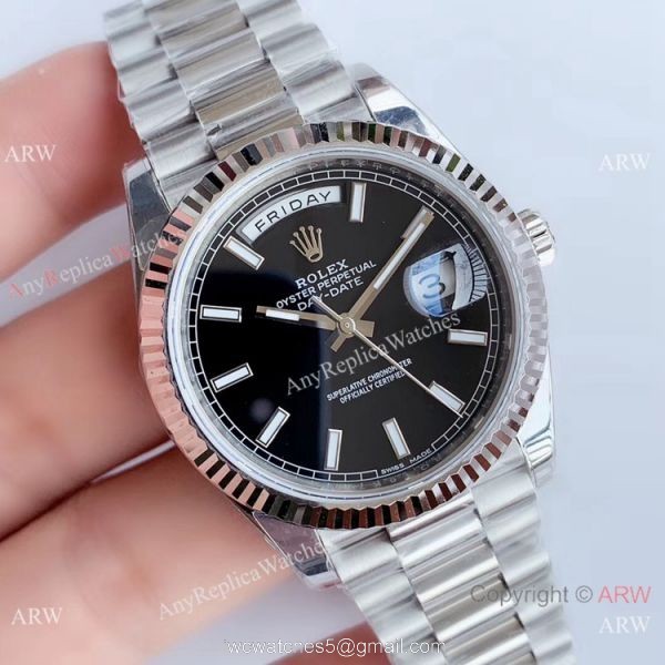 NEW Upgraded Rolex Day Date 2 Black Dial Ss Presidential Watch Swiss 3255 V3 Version NEW Upgraded Rolex Day Date 2 Black Dial Ss Presidential Watch Swiss 3255 V3 Version