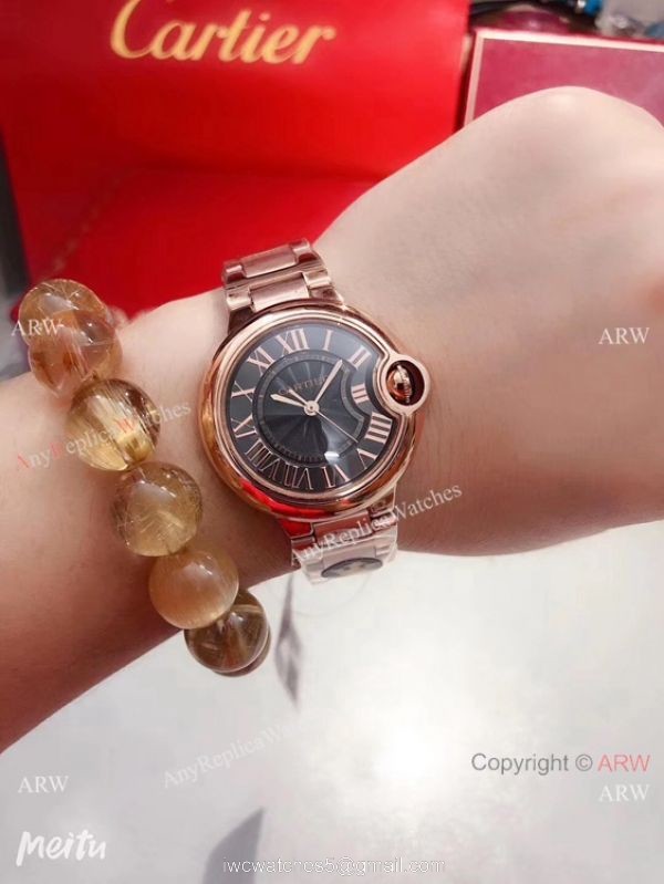 Japan Grade Cartier Ballon Bleu de Rose Gold Men Watch New Black face Japan Grade Cartier Ballon Bleu de Rose Gold Men Watch New Black face