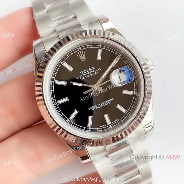 NEW Upgraded Eta3235 V3 Rolex DateJust II 41 Black Dial Fluted Bezel Watch NEW Upgraded Eta3235 V3 Rolex DateJust II 41 Black Dial Fluted Bezel Watch