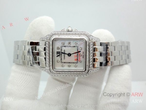 Clone Cartier Panthere de Stainless Steel Diamond Watch Quartz 27mm Clone Cartier Panthere de Stainless Steel Diamond Watch Quartz 27mm