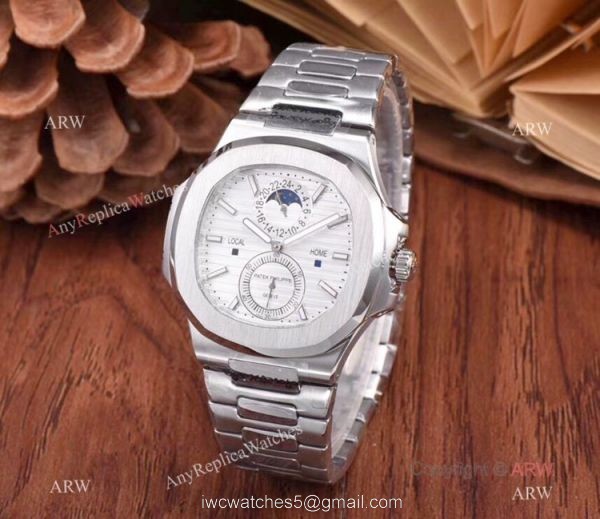 New Patek Philippe Nautilus Moon Phase Watch Stainless Steel Black Dial New Patek Philippe Nautilus Moon Phase Watch Stainless Steel Black Dial