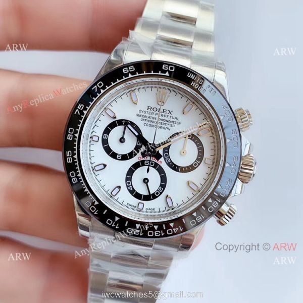 Replica Rolex Daytona Noob Factory Swiss 7750 Watch Stainless Steel Panda Face Replica Rolex Daytona Noob Factory Swiss 7750 Watch Stainless Steel Panda Face