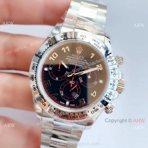 Replica Swiss Rolex Daytona NOOB 7750 Watch Stainless Steel Arabic Dial Replica Swiss Rolex Daytona NOOB 7750 Watch Stainless Steel Arabic Dial