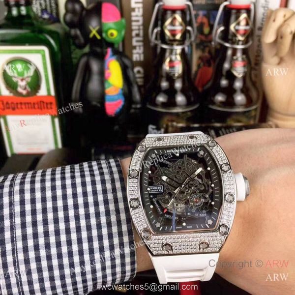 Swiss Replica Richard Mille RM035 Americas Diamond Red Rubber Watch Swiss Replica Richard Mille RM035 Americas Diamond Red Rubber Watch