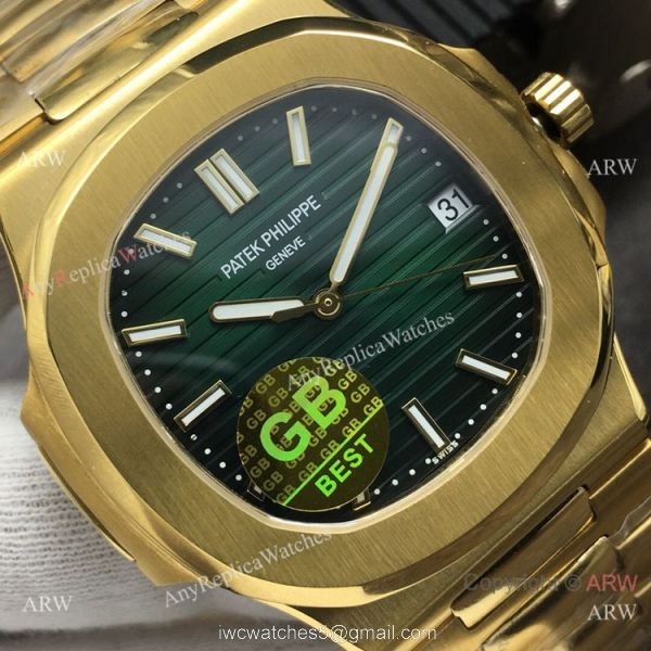 GB Factory Swiss Cal.324 Replica Patek Philippe Nautilus Green Dial Watch GB Factory Swiss Cal.324 Replica Patek Philippe Nautilus Green Dial Watch